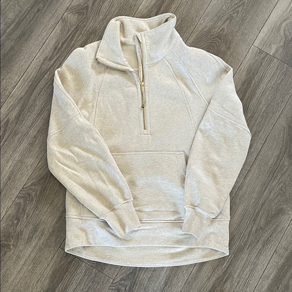 lululemon athletica Light Heathered Cream Half-Zip Pullover Hoodie